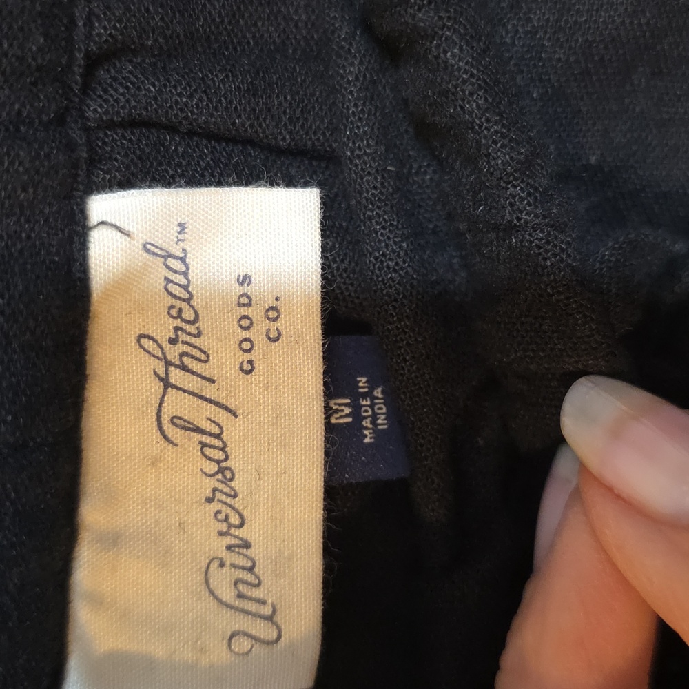 Universal Thread Black Linen Blend Midi Skirt Sz … - image 2